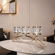 1pc 3-Arm Crystal Candle Holder, Arch Style Candle Stand, Home & Wedding Decor, Restaurant, Cabinet Display, Perfect Gift For Mother, Girlfriend, Room Decoration