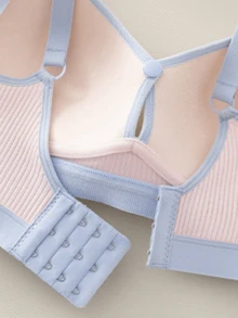 2 件孕妇哺乳文胸，无钢圈前开合，支撑透气，产后 - 彩色 - 查看 4