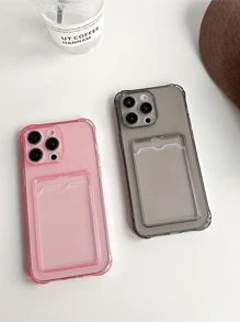 Pink 2 Pcs Phone Case With Card Holder, Cute Design Compatible With Samsung Galaxy S25, S24, S24Plus/S24+, S24Ultra, S24FE, S20, S21, S22, S23, And Apple 11/11 Pro Max, 12 Pro/12 Pro Max, 13/13 Pro Max, 14/14 Pro/14 Pro, 15 Pro Max, 16 Pro Max, 16E Silicone Phone Case Waterproof Shockproof Anti-Fall Scratch Resistant - Multicolor - View 2