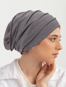 1pc New Style Hexagon Pleated Beanie Cap, Crinkled Bamboo Knot Turban Hijab For Dress, Beach, Holiday,Travel Essential - A - View 20