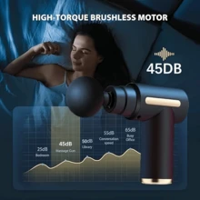 Portable Mini Fascia Gun, Rechargeable, With 4 Interchangeable Massage Heads, A Home-Use Electric Massage Gun For Muscle Fascia. - Red - View 6