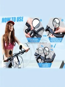 Rearview Mirror 2 PCS Bicycle Mirror Handlebar Rearview Mirror Wide Angle 360°Rotate Looking Glass Universal Cycling Bicycle Rear View Mirror For E-Bike MTB Scooter Motorcycle Road Bike Ordinary Bikes Etc.