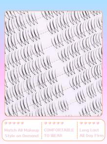 Set de 100 pestañas postizas tipo ídolo coreano, de aspecto natural con alta voluminosidad, segmentos diarios de 8-11 mm, look "sin maquillaje" lindo, banda súper delgada e invisible, adecuado para principiantes