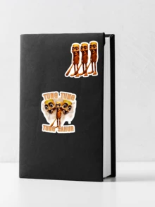 1PC Tung Tung Tung Sahur Funny Baseball Bat Meme Sticker,Funny Sticker,Vinyl Sticker,Die Cut Sticker, For Laptop, Phone Case Sticker. Etc - Multicolor - View 6