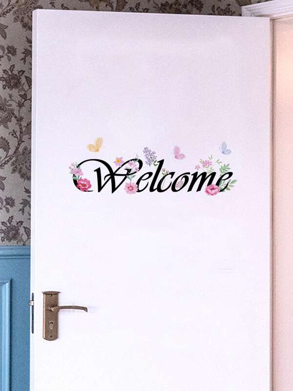 قطعة لاصقة جداري لشعار "مرحبا" ديكور المنزل