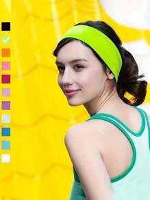 1pc/18/Pc Different Color Set Women Sports Headband, Women Hair Yoga Headband Soft Elastic High Elasticity Teen Girls Sports Headband Multiple Solid Colors, Polyester, Comfortable Four Seasons Elastic Headband - Sports Headband Back To School