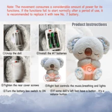Breathing Sound & Light Plush Toys - Breathing Otter, Koala, Elephant, Suitable As Gifts For Easter, Mother's Day, Christmas And Other Holidays,Elephants,Bear Plush,Frozen Toys - 1 Set - View 9