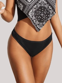 13 Pcs Cotton  Casual-Sporty  Casual-Comfy    Letter  Plain    Low Rise    Thongs For Women