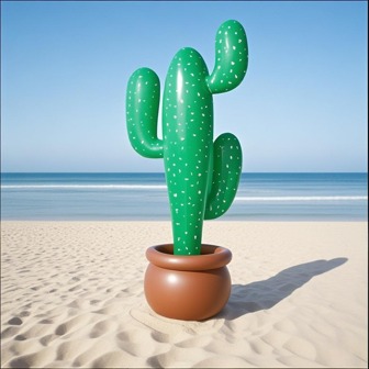 Inflatable Cactus Decor For Birthday, Hawaiian, Summer Beach, Outdoor, Pool Party, Swimming Event