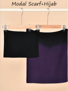 1 Pc Women Multi-Color Gradient Headscarf, Soft Modal Scarf, Versatile Elegant Fashion Wrap, Suitable For Daily Gatherings In Multiple Occasions, Scarves, Jersey Hijabs - Multicolor - View 26