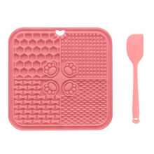 2pcs Lick Mat + Scraper For Dogs, Dog Lick Mat With Suction Cups, Dog Food Mat And Slow Feeder Cat Bowl For Dog Anxiety Relief, Dog Enrichment Toys For Dog Bathing Station