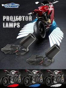 GLANBERT 2 件装摩托车 LED 天使翼装饰灯投影迎宾灯落地灯防水高亮度高清投影氛围灯