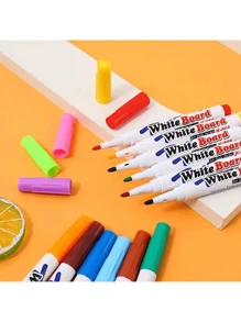 8/12 pezzi Penne da disegno magiche ad inchiostro galleggiante, giocattoli da puzzle penne per colorare (alcuni colori a caso), penne cancellabili divertenti, penne che galleggiano nell'acqua, penne acquerellabili per dipingere in acqua, disegno magico