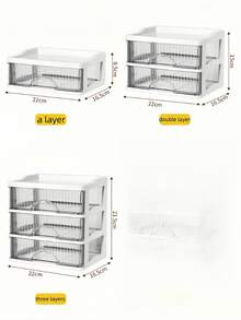One Multi-Functional And Multi-Layered Desktop Drawer Transparent Storage Box, Suitable For Storing Cosmetics, Office Supplies, Toys, Models, And Can Also Be Used As A Display Cabinet, Dressing Table, Furniture Decoration, Etc. - Multicolor - View 2