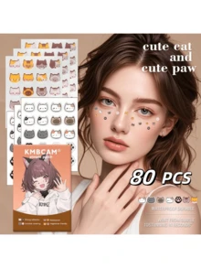 720 片可爱猫爪形痘痘贴，面部贴 - 无香型，不含防腐剂 - 男女通用，适合所有肤质，无香型，不含任何成分 - 彩色 - 查看 10