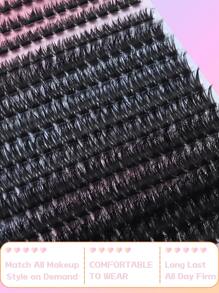 280 mechones de pestañas postizas de aspecto de visón rizado suave DD, 80D de volumen, longitudes variadas de 8-16 mm, pestañas postizas de alta densidad segmentadas para un aspecto natural, reutilizables, ideales para principiantes