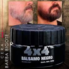 Cera balsamo barba bigote cubre canas con color tinte de pelo instantáneo para hombre semipermanente cera de barba color fuerte pintura de barba tinte colorante de barba bálsamo de bigote de ennegrecimiento temporal natural - Negro - Ver 1