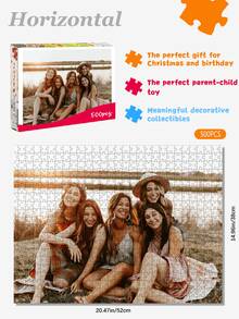 Rompecabezas personalizado DIY con 500 piezas, Rompecabezas personalizados a medida a partir de fotos para adultos, Regalos de cumpleaños personalizados para fiestas, Piezas de familias que encajan en el juego de descompresión PTDDZB07 - Multicolor - Ver 3