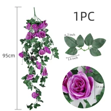 Nejlue Artificial Flowers/Plants1111 Home & Living 1/2 pièces Fleurs de rose artificielles Plante grimpante Fausse fleur pendante Feuillage artificiel Rotin faux pour décoration de maison, salle de classe, bureau, décoration d'automne, chambre, bureau, jardin, décoration de mariage de voiture, décoration d'arche de linteau, maison, salle à manger, chambre à coucher, porche avant couvert