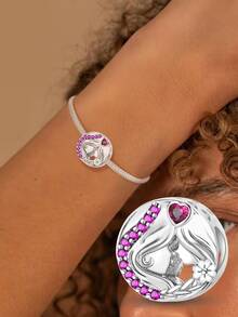 1 件 925 纯银心形亮点珠吊坠饰品吊坠球适合手链 DIY 女士珠宝