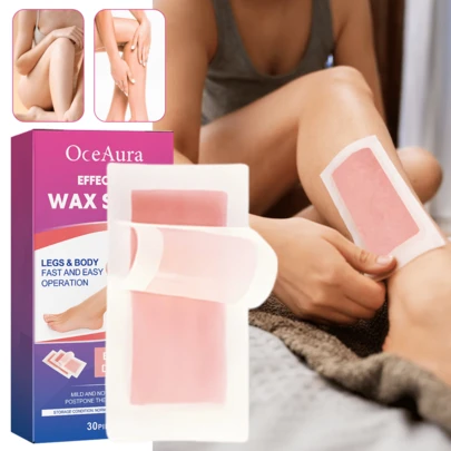 30片/盒 玫瑰香氛脱毛蜡纸，剃须脱毛，自我护理，温和保湿，清爽肌肤，身体护理，脱毛蜡纸，舒缓镇静，护肤，减少泛红和不适