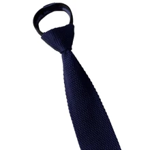 Corbata de punto a rayas con cabeza plana, ajustable, suave y sin nudos, corbata automática con cremallera como accesorio para traje de chico