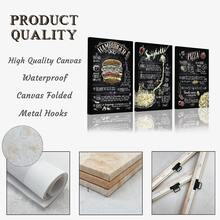 3 套可选框架复古快餐汉堡披萨意大利面海报，美观的房间装饰，防水帆布墙艺术，艺术品墙画，适合礼物、厨房、餐厅、客厅、咖啡厅、酒吧、墙壁装饰、家庭和宿舍装饰