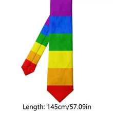 Unisex Rainbow Tie Creative Fashion Colorful Tie Pride Month Party 8cm Narrow Adjustable Soft Hand Tied Men Necktie