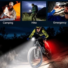 Novo Farol de Bicicleta LED, Farol de Bicicleta Recarregável por Energia Solar, 3 Modos - Regulável, Buzina Alta, Lanterna de Emergência em Material ABS, Iluminação de Segurança Noturna para Ciclismo, Conjunto de Farol Dianteiro e Lanterna Traseira de Bicicleta Recarregável por USB de Alta Capacidade de Bateria