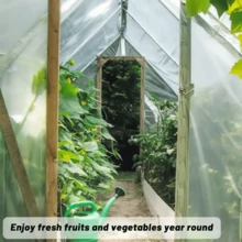 1pc EWONICE Clear Plastic Greenhouse Film, 6 Mil Polyethylene Greenhouse Garden Plant Cover Sheeting Freeze Frost Protection UV Resistant For Horticulture, Garden And Agriculture - Transparent - View 4