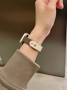 1 kompatibles Apple Watch Armband, einfaches doppelseitiges ultrafein Lederarmband kompatibel mit Apple Watch Armband, kompatibel mit Apple Watch Armband 9/Ultra/8/7/6/5/4/3/2/1, kompatibel mit Apple Watch Armband 38/40/41/42/44/45/49mm