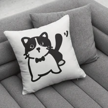 4pcs Cute Cat Pattern Pillowcase - Soft Plush Single-Sided Printed Pillow Cover Suitable For Sofa, Bed And Couch - Home Decor Without Pillow Insert - Add Comfort And Style To Your Sleep Space