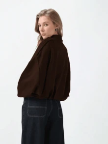 HZXVIC Women's Casual Comfortable Suede Fleece Jacket, New Autumn Collection - Coffee Brown - View 2