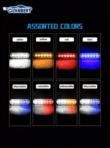 GLANBERT 3 buc LED-uri stroboscopice de urgență, roșu albastru 6 LED-uri stroboscopice de avertizare Lumină intermitentă de urgență Atenție Bară luminoasă pentru pericol de construcție pentru mașină, camion, furgonetă, vehicul de teren, ATV, SUV, montare la suprafață