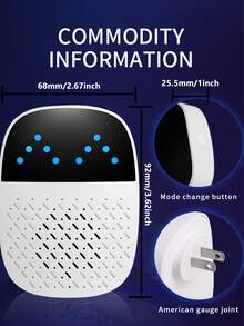 1PC/2PCS/4PCS 智能超声波驱虫器，脉冲共振驱鼠器，美国 A 型插头 (110-127V)，大功率物理超声波害虫控制，高频共振波，360° 全向覆盖，波形扫描，自动调谐，节能，静音低噪音，适用于家庭、厨房、办公室、酒店、仓库，有效室内灭虫，驱蚊驱鼠