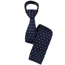Corbata de punto a rayas con cabeza plana, ajustable, suave y sin nudos, corbata automática con cremallera como accesorio para traje de chico