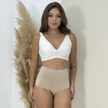 Kit 2 Cintas Calcinha Modeladora Alta Compressão Redutora de Medidas Pós Parto 18cm Não Marca
