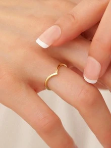 1 pieza Anillo ajustable de plata de ley S925 con cruz de circonita, regalo de joyería exquisita para niñas - Dorado - Ver 7