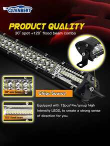 GLANBERT 20 英寸/15 英寸/8 英寸超亮双排 LED 灯带聚光灯汽车 LED 工作灯可调支架泛光灯组合密封光束适用于拖拉机、4X4、越野车、4WD、ATV、卡车 - 12V 24V - 白色 - 查看 3