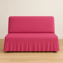 Capa de Sofá Sem Braço c/ Babado - 3 Lugares  Ajustável e Fácil de Lavar