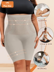 MEIYATING Nahtlose Shapewear Slip für Damen in Große Größen, hoher Bund, Bauchkontrolle, Po-Anhebung - Grau - Übersicht 4