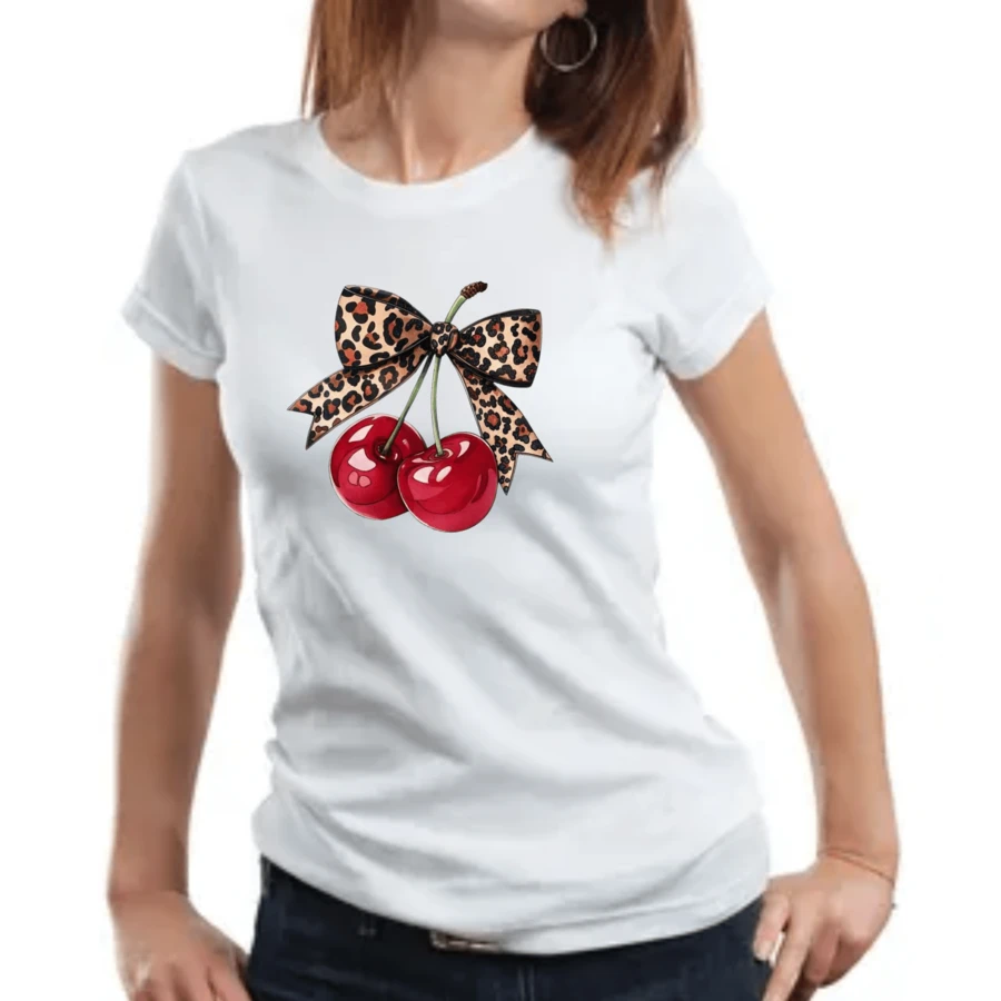 PLAYERA 100% ALGODON CON ESTAMPADO DE CEREZAS 100% ALGODON - Rojo - Ver 1