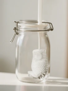 1pc FlexiClean 360° All-Around Cleaning Silicone Bottle Brush With Foldable Head And Reusable Portable Handle, Suitable For Kitchen Utensils And Drinkware Cleaning - Default - View 3