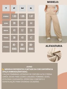 Women's Striped High Waist Wide Leg Trousers, Lightweight, Casual, Formal, Stylish And Elegant - 米色 - 查看 6