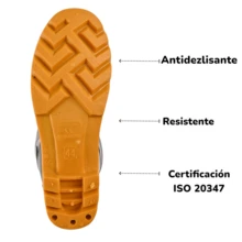 Bota Hombre Caballero Alta Para Lluvia Impermeable Industrial Trabajo Jardinería Agricultura Lava Coches Suela PVC Premium Antideslizante Resistente Líquidos Protectoras Industria Ligera - Negro Amarillo - Ver 5