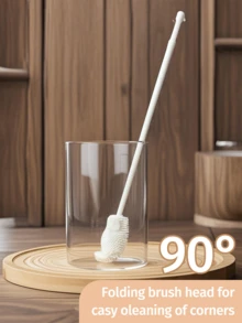 1pc FlexiClean 360° All-Around Cleaning Silicone Bottle Brush With Foldable Head And Reusable Portable Handle, Suitable For Kitchen Utensils And Drinkware Cleaning - Default - View 7