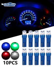 GLANBERT 10pcs T5 LED Car Dash Dashboard Lights 74 73 286 Instrument Cluster Gauge Panel Lamp Speedometer 86 17 18 Wedge Bulbs 74 73 286