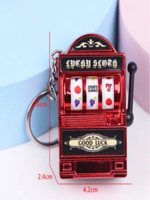 Mini Slot Machine Keychain, Mini Casino Lucky Charm Keychain, Pocket Stress Relief Toy Accessory - Multicolor - View 7