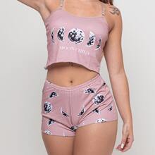 Autumn And Winter Baby Doll Suede Blogueirinha Ondinha Virgínia Cropped Shorts For Women - 米色 - 查看 3