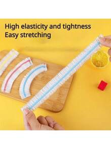 100/200/500/1pc Disposable Plastic Wrap For Keeping Leftover Foods Fresh With Elastic And Self Seal Closure,Suitable For Covering Bowls And Dishes, Home Use,Food Cover,Kitchen Accessories,Disposable Shower Cap,Christmas Supplies